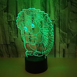 Acrylic Hedgehog 3d Night Lights Colorful Stereo Night Lights Creative Gifts 3d Led Lights Lightinthebox