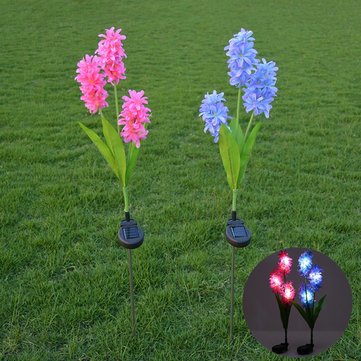 Solar Power Hyacinth Garden Stake Landscape Lamp Outdoor Yard Light