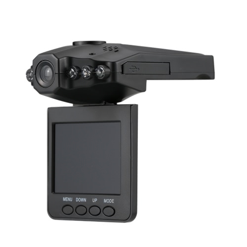 2.5 pulgadas de pantalla giratoria LCD portátil 6 LED de luz DVR Video 120 grados de ángulo de visión nocturna de cámara de la cámara de seguridad vial de seguridad