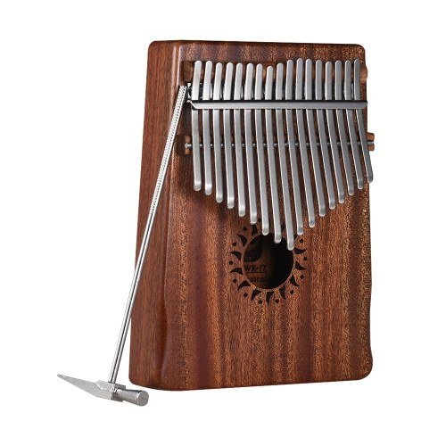 17-Key Portable Kalimba Mbira Thumb Piano Mahogany Instrumento musical de madera maciza regalo para amantes de la música Beginner Students