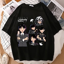 Inspired by Wednesday Addams Addams family Wednesday T-shirt Anime Classic Street Style T-shirt For Men's Women's Unisex Adults' Hot Stamping 100% Polyester Casual Daily miniinthebox