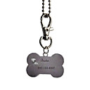 Personalizada Regalos de hueso Forma Rosa y Negro Nombre Id Pet Tag con la cadena para perros