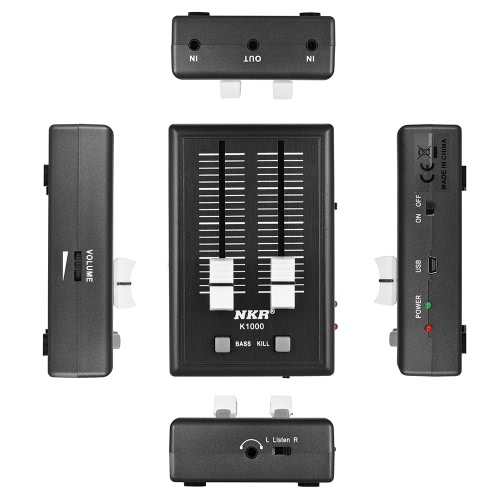 K1000 Professional Mini téléphone portable Mixeur audio Mixeur de poche Interfaces 3,5 mm avec adaptateur secteur
