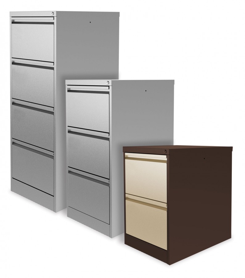 Large Capacity Lockable Filing Cabinet- 2 Drawers- Brown and Beige