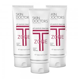 Skin Doctors T-Zone Cleanser - Oil Control Daily Face Wash - Men & Women - 150ml Cleanser - 3 Packs