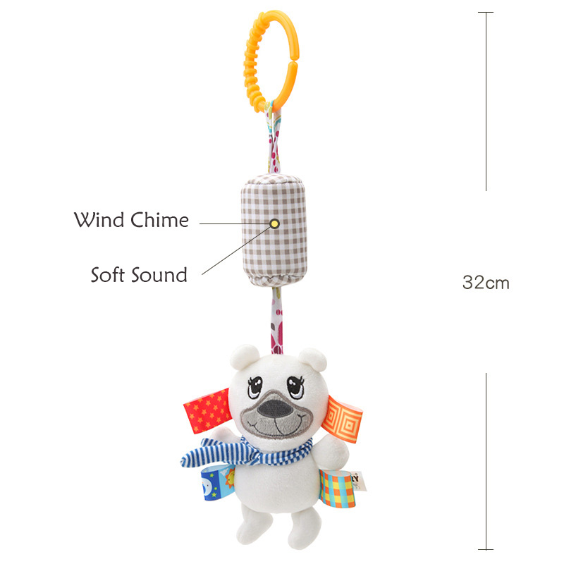 Baby Hanging Rattle Toys Soft Activity Crib Stroller Toys Animal Shape for Toddlers Baby Girls Baby Boys Height 12.48 inch around