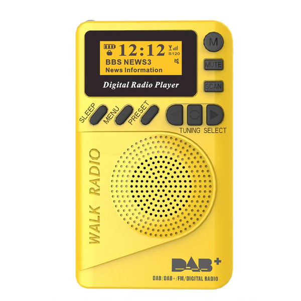 dab digital radio abs pocket audio clear fm portable mini mp3 music player multifunction lcd display usb charging durable