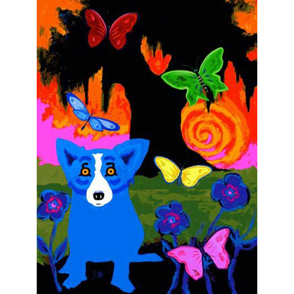 large handpainted & hd printgeorge rodrigue animal blue dog art oil painting on canvas office wall art decor multi sizes a179