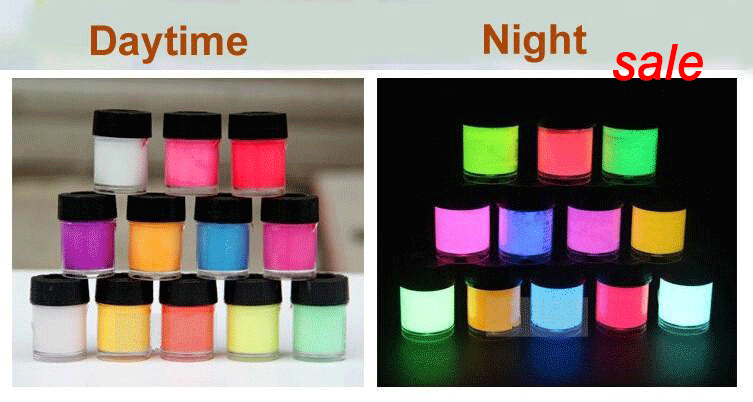 glow in the dark daytime visible uv re-active paint 10ml neon pigment drawing halloween paint luminous 1 set/12 colors
