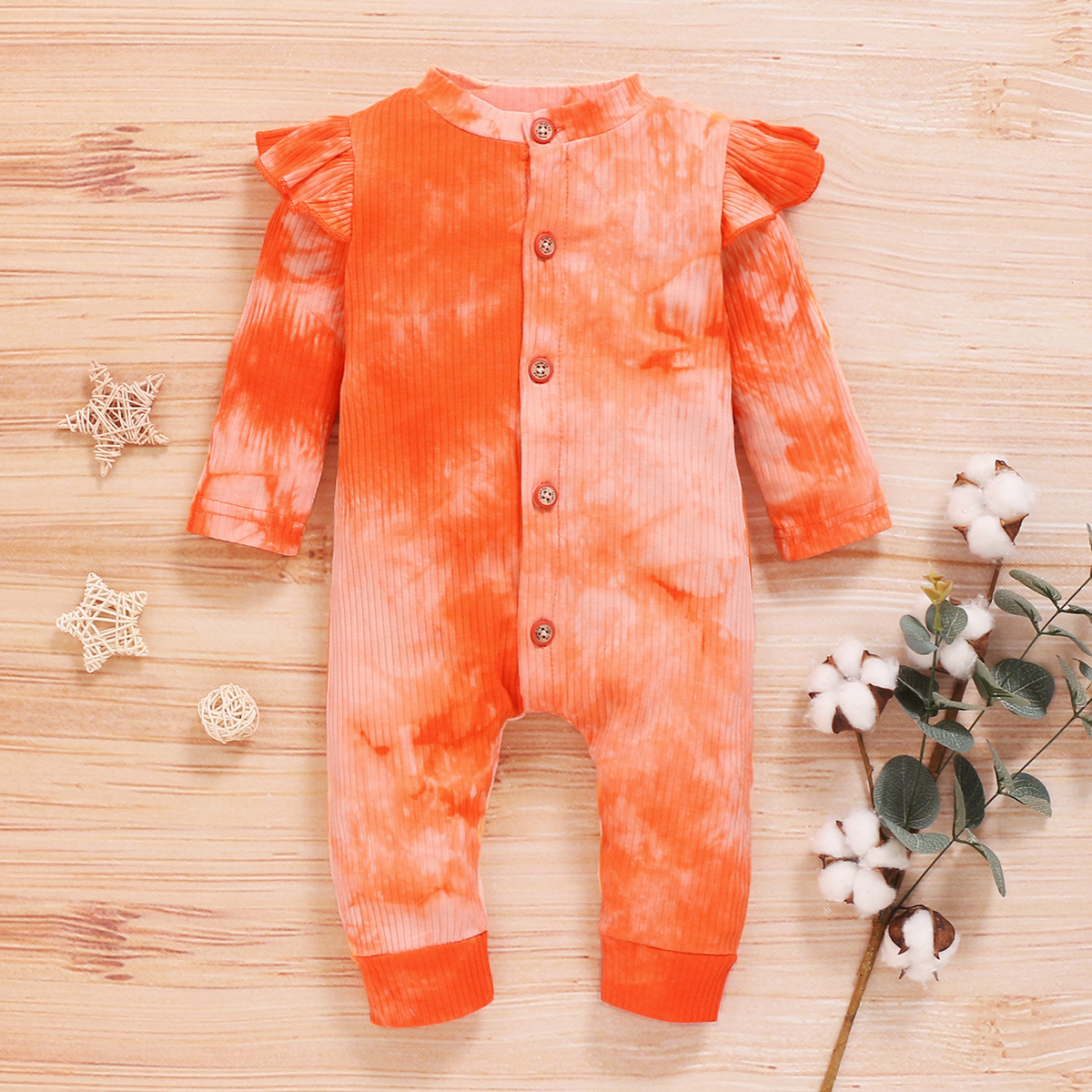 Baby Tie-dyed Ruffled Jumpsuit