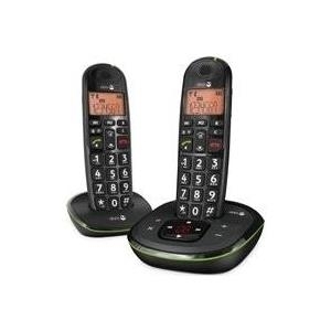 DORO PhoneEasy 105wr Duo - Schnurlostelefon mit Anrufbeantworter + Anruferkennung - DECT\GAP - Schwarz + 1 Zusätzliche(s) Handset(s) (380104)