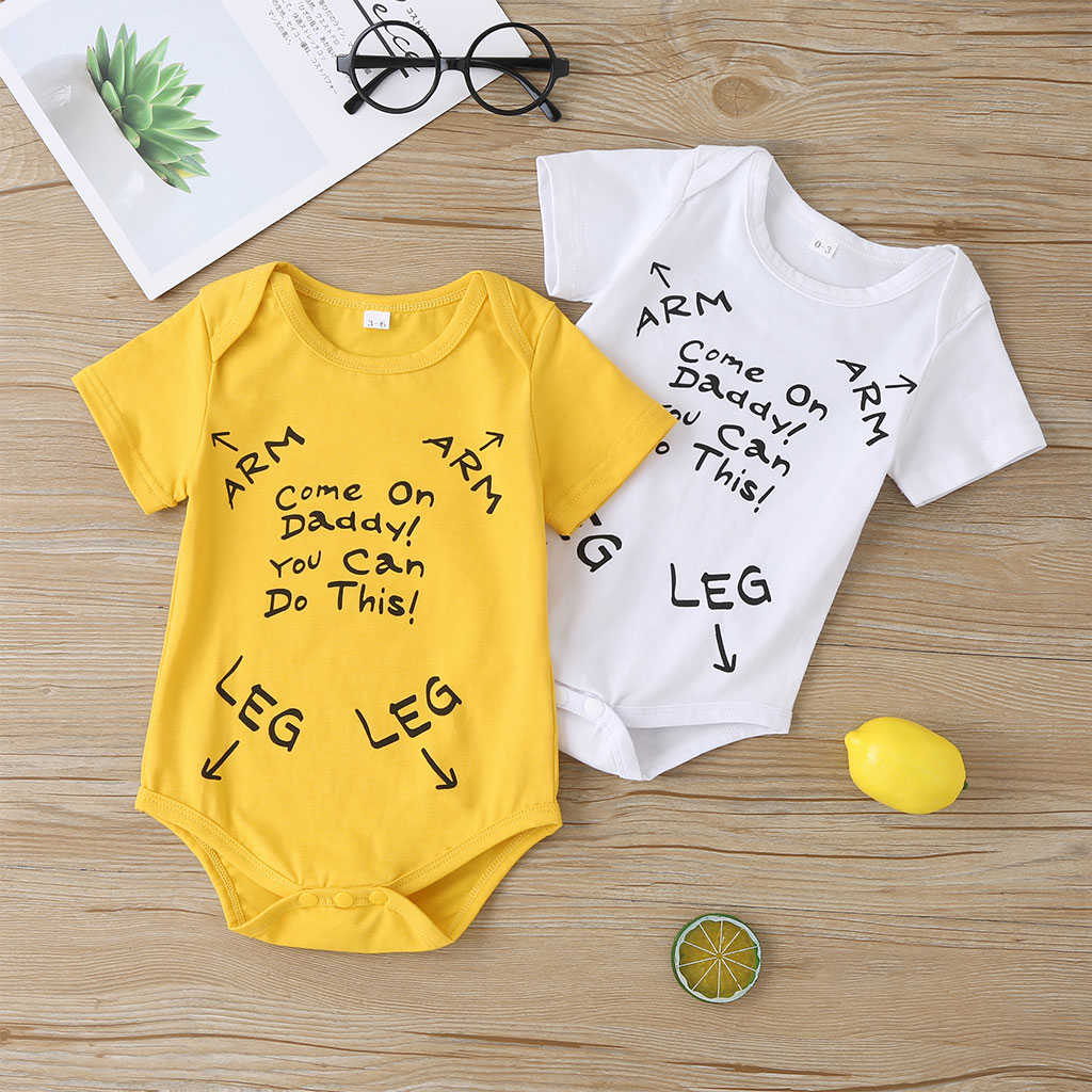 Baby Letter LEG and ARM Print Bodysuit