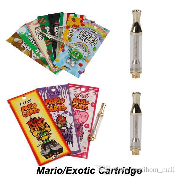 Hot selling New Arrival 30 folavor Exotic Carts Mario Carts Vape Cartridge Cearamic Coil 1.0ml AC1003 Vape Tank 510 oil tank Cartridge