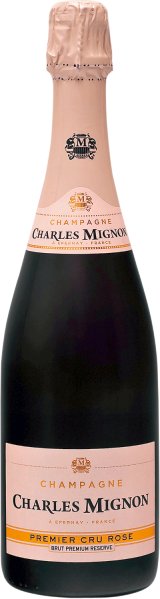 Charles Mignon Champagne Brut Rose Premium Reserve Premier Cru AOC Cuvee aus Pinot Noir 75 Proz. , Chardonnay 25 Proz. Champagne Charles Mignon