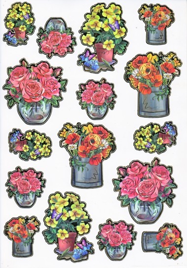 Ultra Gloss Sticker Bogen, Frühlingsblumen & Rosen