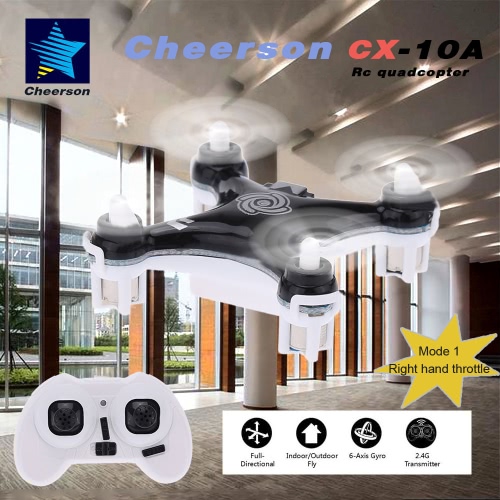 Original Mode 1 Cheerson CX-10A 2.4GHz 4CH RC Quadcopter NANO Drone UFO with Headless Mode Function