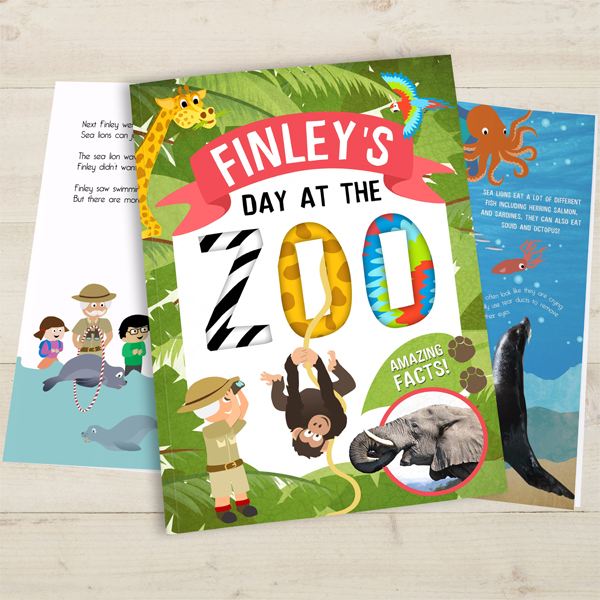 Personalised My Day at the Zoo Book Hardback