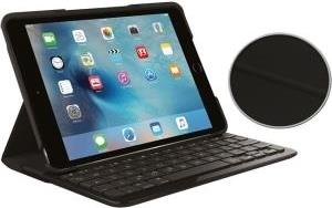 Logitech FOCUS - Tastatur und Foliohülle - Bluetooth - Spanisch - Schwarz Tastatur, Schwarz Gehäuse - für Apple iPad mini 4 (B-Ware)