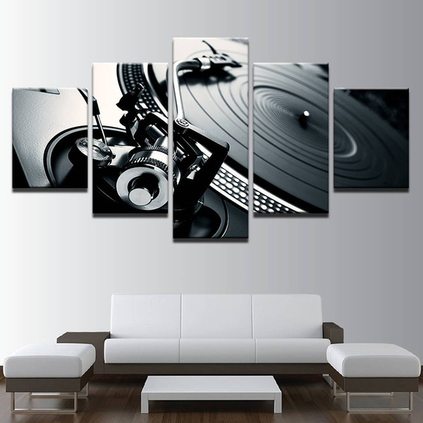 5 piece music dj console instrument mixer painting canvas wall art picture home decoration living room canvas painting no frame