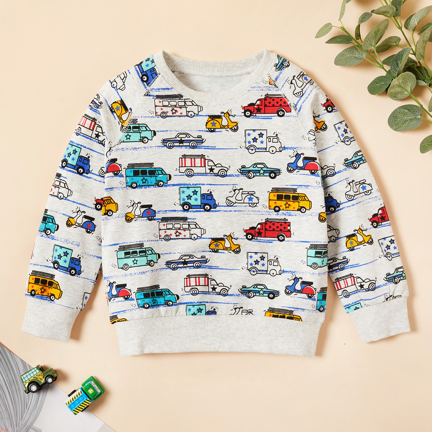 Fashionable Cartoon Car Allover Sweatershirt