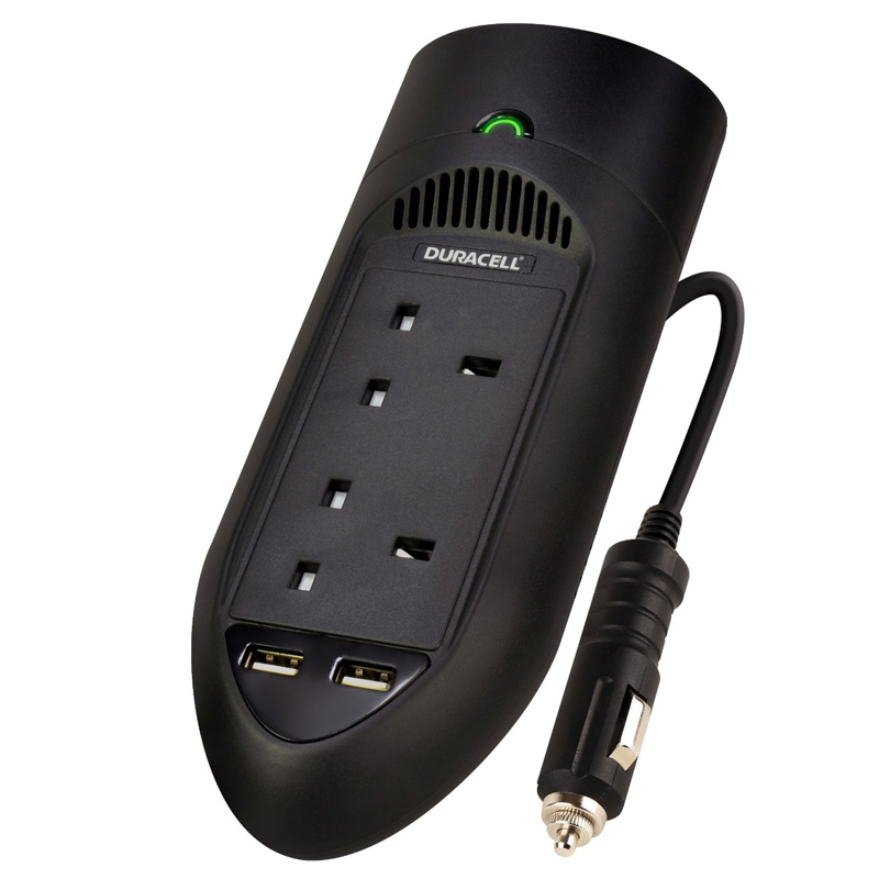 Duracell 175W Power Inverter with Dual AC and USB Sockets