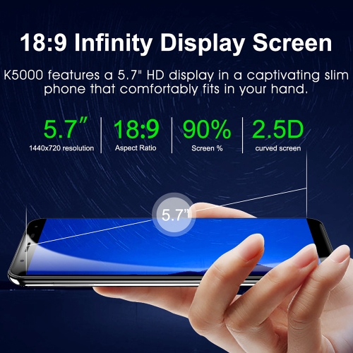 OUKITEL K5000 5.7-inch 18:9 Bezel-less Mobile Phone 4G-LTE Fingerprint Smartphone 4GB RAM 64GB ROM