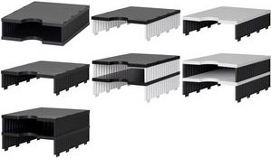 styro Aufbaueinheit styrodoc uno, 1 Fach, schwarz/grau Sortierstation 1-breit / 1-hoch, Boden/Deckel: grau, - 1 Stück (268-1101.98)