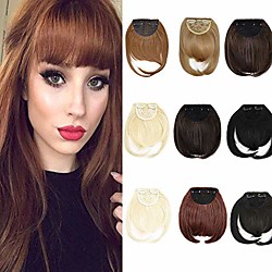 clip in bangs synthetic fiber one piece in natural straight clip in hair bangs with temple for women (#4 medium brown) Lightinthebox