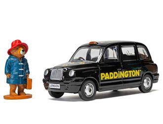 London Taxi TX4 with Paddington Bear Figure Diecast Model Car