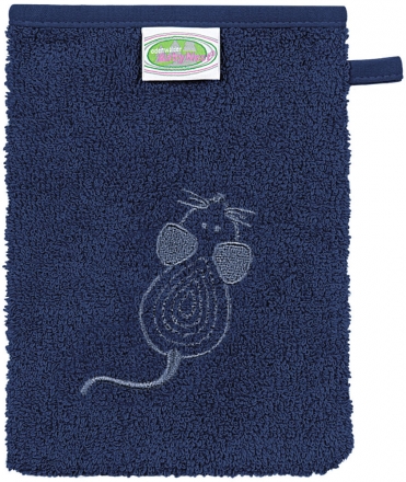 Odenwälder Frottee Waschhandschuh 3tlg. Mouse navy