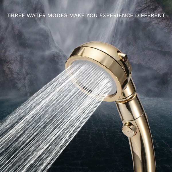 360 degrees rotating showerhead adjustable water saving shower head 3 mode shower water pressure showerhead with sbutton