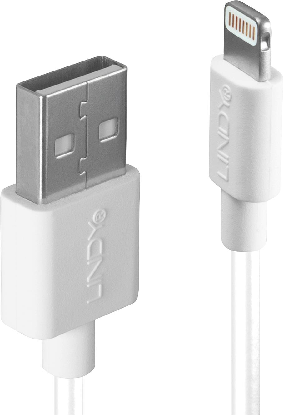 Lindy - Lightning-Kabel - Lightning (M) bis USB (M) - 1 m - weiß - halogenfrei - für Apple iPad/iPhone/iPod (Lightning) (31326)