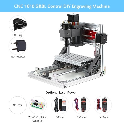 Versión de actualización CNC 1610 GRBL Control DIY Mini máquina de grabado CNC con controlador fuera de línea con ER11 Área de trabajo 160 * 100 * 40 mm