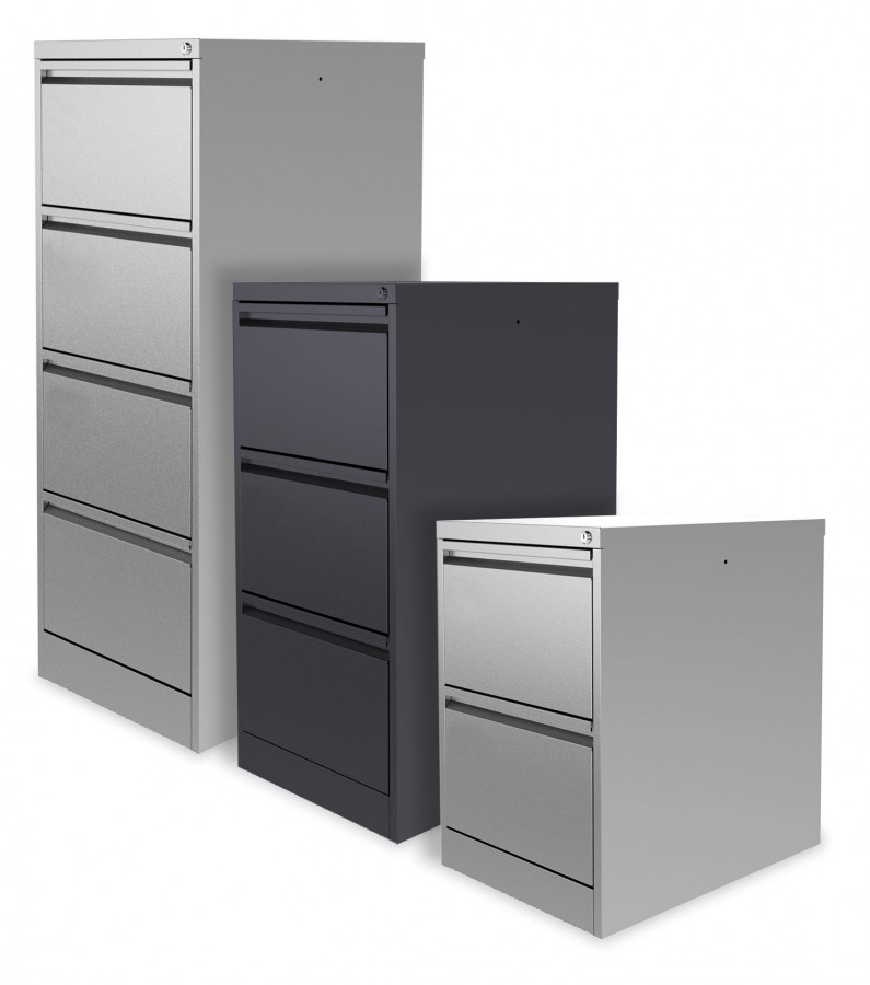 Large Capacity Lockable Filing Cabinet- 3 Drawers- Graphite Grey