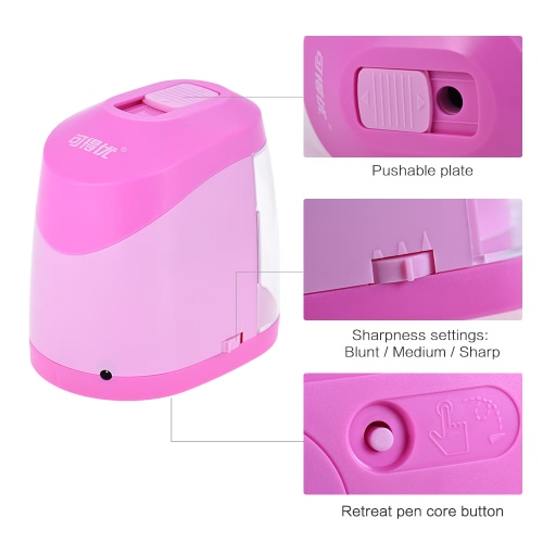 Automatic Electric Pencil Sharpener Battery or USB Powered with 3 Graphite Point Tip Modes for Home School Classroom Student Artist Crafts Kids Blue