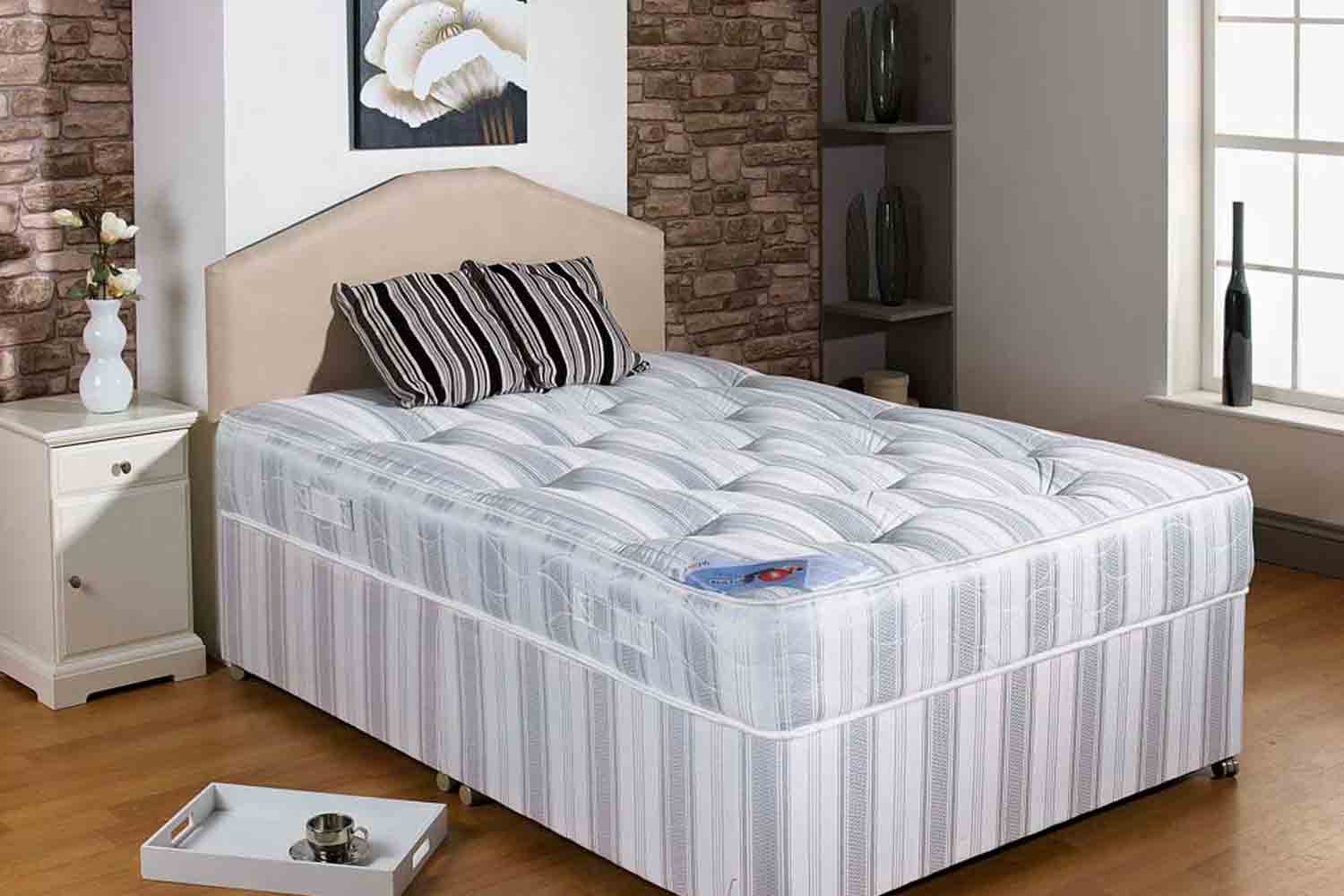 Joseph Backcare Coil Spring Divan Bed-Small Single-End Opening Ottoman