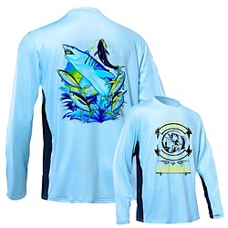 Men's Fishing Shirt Outdoor Long Sleeve UV Protection Breathable Lightweight Quick Dry Sweat wicking Top Summer Spring Outdoor Fishing White Yellow Blue Lightinthebox