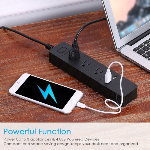 WIFI Smart Power Strip  With 3AC Interface  and 2 USB Ports