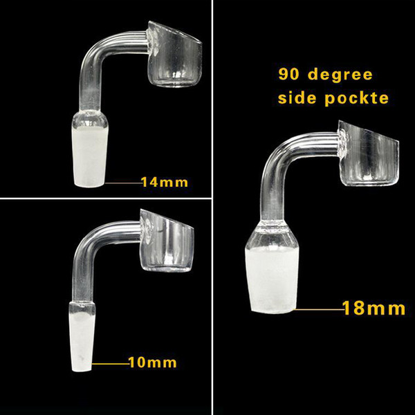 4mm Thick Quartz Nail With Clear Joint 10mm 14.4mm 18.8mm 90 Degrees Quartz Bangers For Glass Water Pipes