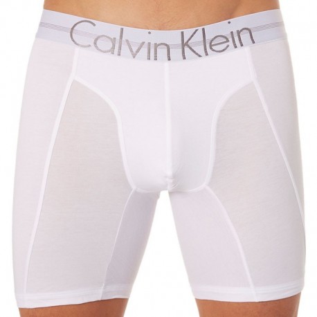 Calvin Klein Focused Fit Cotton Long Boxer - White S
