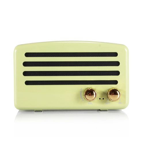 Portable Wireless BT Speaker Stereo Music Subwoofer Knob Retro Loudspeaker Hands-free FM TF Card Line-in