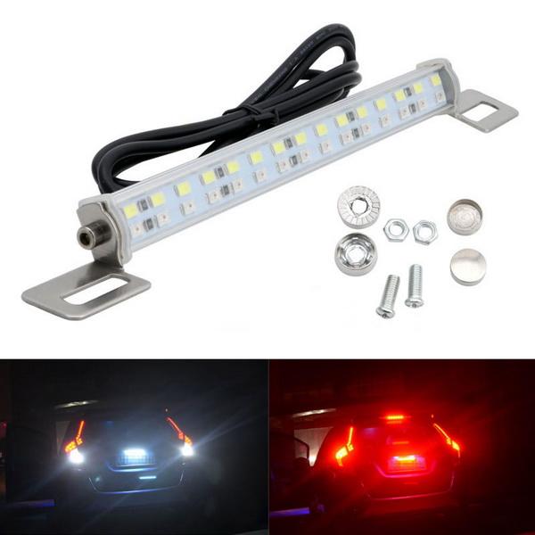 Auto 30 LED 18W Lichtleiste Bremse Schwanz Reverse Rear License Plate Lamp Red & White Drop shipping