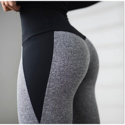 Femme Yoga Basique Legging Bloc de Couleur Imprimé Taille médiale Gris S M L / Mince Lightinthebox