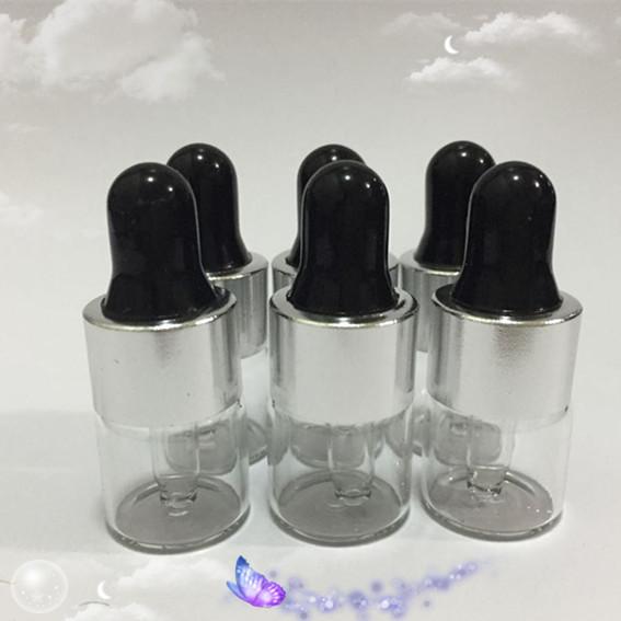 100 pcs 1ml Clear Glass Dropper Bottles For Essential Oil,Perfume Refillable Glass Sampling bottle ,mini 1ml Deodorant bottle