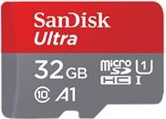 SanDisk Ultra - Flash-Speicherkarte (microSDHC/SD-Adapter inbegriffen) - 32GB - A1 / UHS Class 1 / Class10 - microSDHC UHS-I (SDSQUAR-032G-GN6TA)