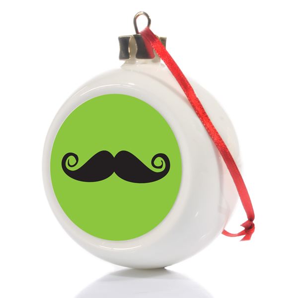 Personalised Moustache Christmas Bauble