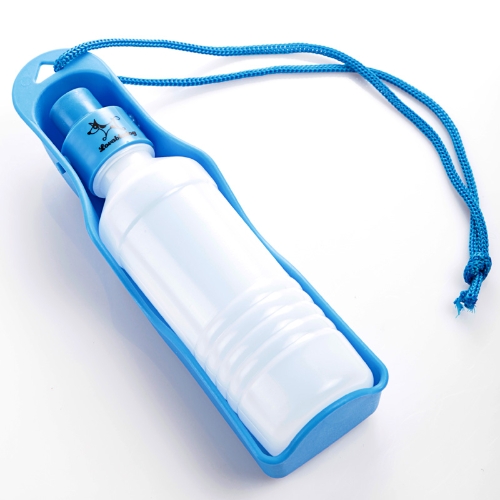Potable Pet Dog Cat Water Feeding Drink Bottle Dispenser 250ml Blue