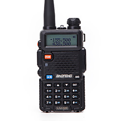 Baofeng uv-5r 5km-10km 1800mah 5w walkie talkie radio bidireccional fm radio pantalla lcd con flash rango de frecuencia de vuelo 136-174mhz 400-470mhz