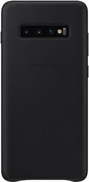 Samsung Leather Cover EF-VG975 - Hintere Abdeckung für Mobiltelefon - Leder - Schwarz - für Galaxy S10+, S10+ (Unlocked) (EF-VG975LBEGWW)
