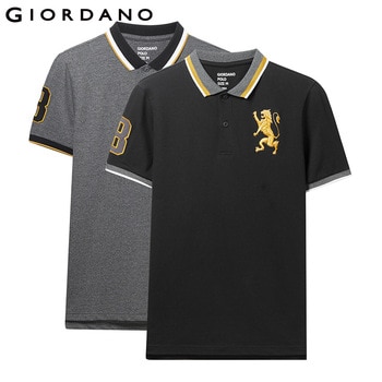 Giordano Men Polo Shirt Pack Of 2 Embroidered Pattern Fashion Polo Men Stretchy Short Sleeve Polos Para Hombre Brand Summer Tops